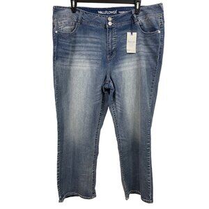 Wallflower Luscious Curvy Womens Size 24 Blue Denim Jeans Bling Details
